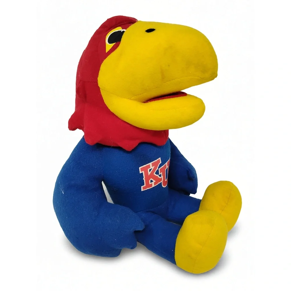 Vintage 1995 Stuffins KU Jayhawks Plush Mascot 9 Inch NCAA Sports Collectible